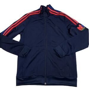 Adidas Boys Youth Size Large Blue And Red Zip Up Jacket Size XL